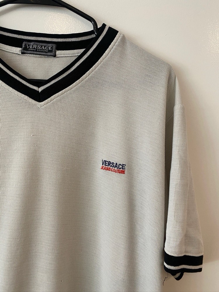 Vtg Versace Jeans Couture V Neck Shirts Sz 20×26