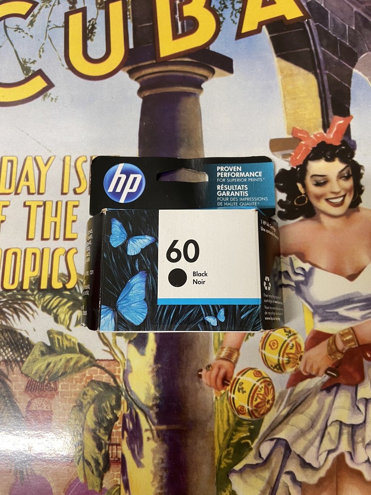 HP 60 Black Ink Cartridge Genuine Original New Unopened