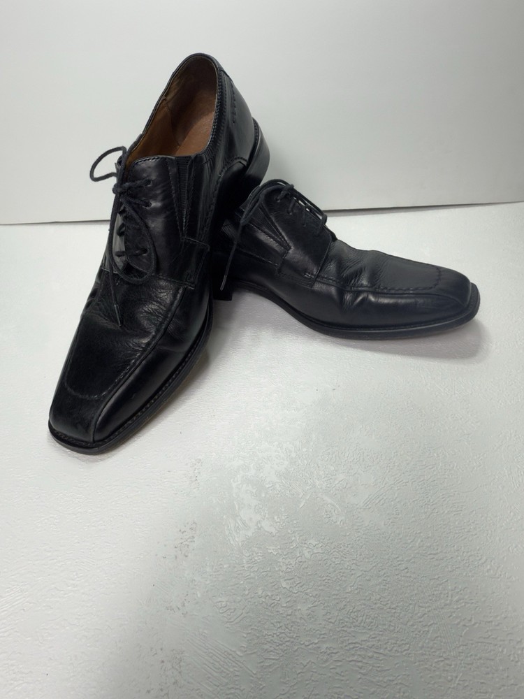 Brass Boot Walking Gloves Mens Black Leather Oxford Shoes Size 10.5 M