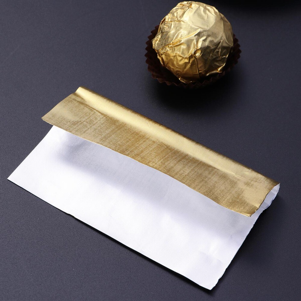 300 Pcs Chocolate Wrapping Foil Sheets Imitation Gold & Silver