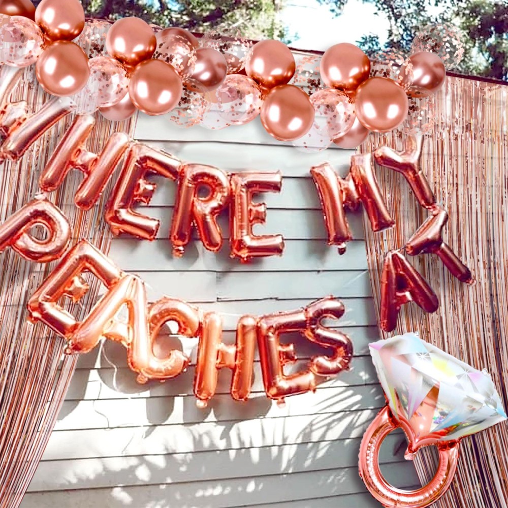 JeVenis Funny Bachelorette Party Decor Peach Bridal Shower Decorations