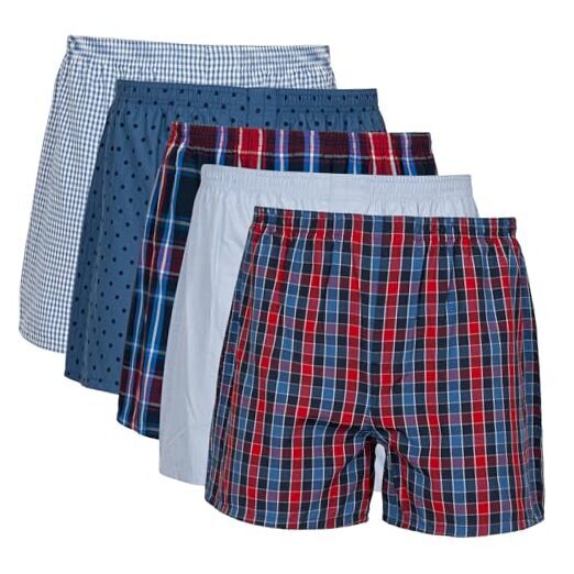 Men's Underwear Boxers, Multipack X-Large Navy/Red Assorted (5-pack)