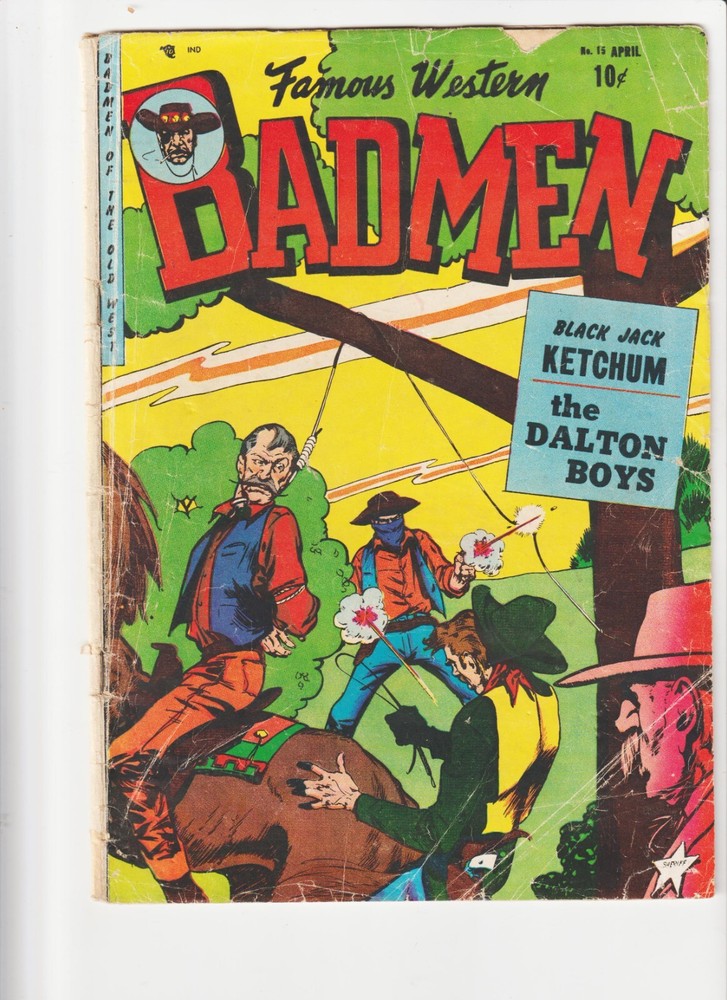BADMEN COMICS #15 COVER GOLDEN AGE WESTERN HANGING COVER 1952