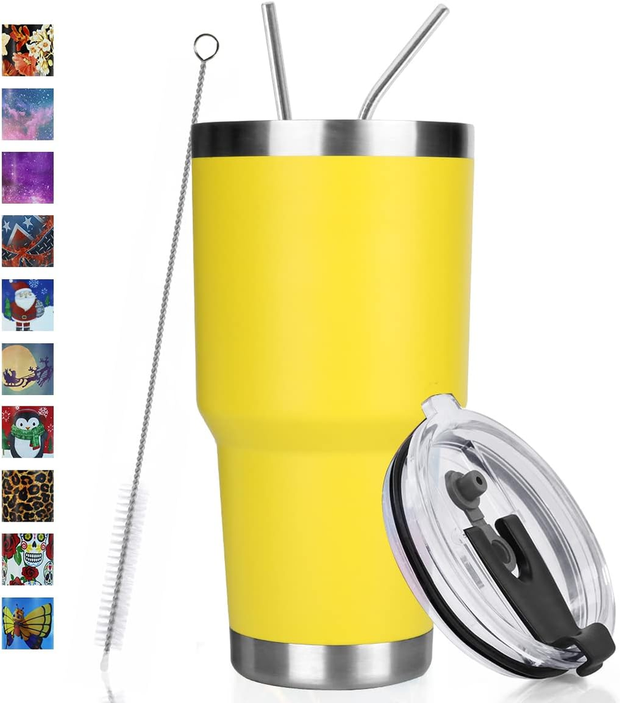 30Oz Double Wall Vacuum Insulated Stainless Steel Tumbler Travel Mug Leakproof  