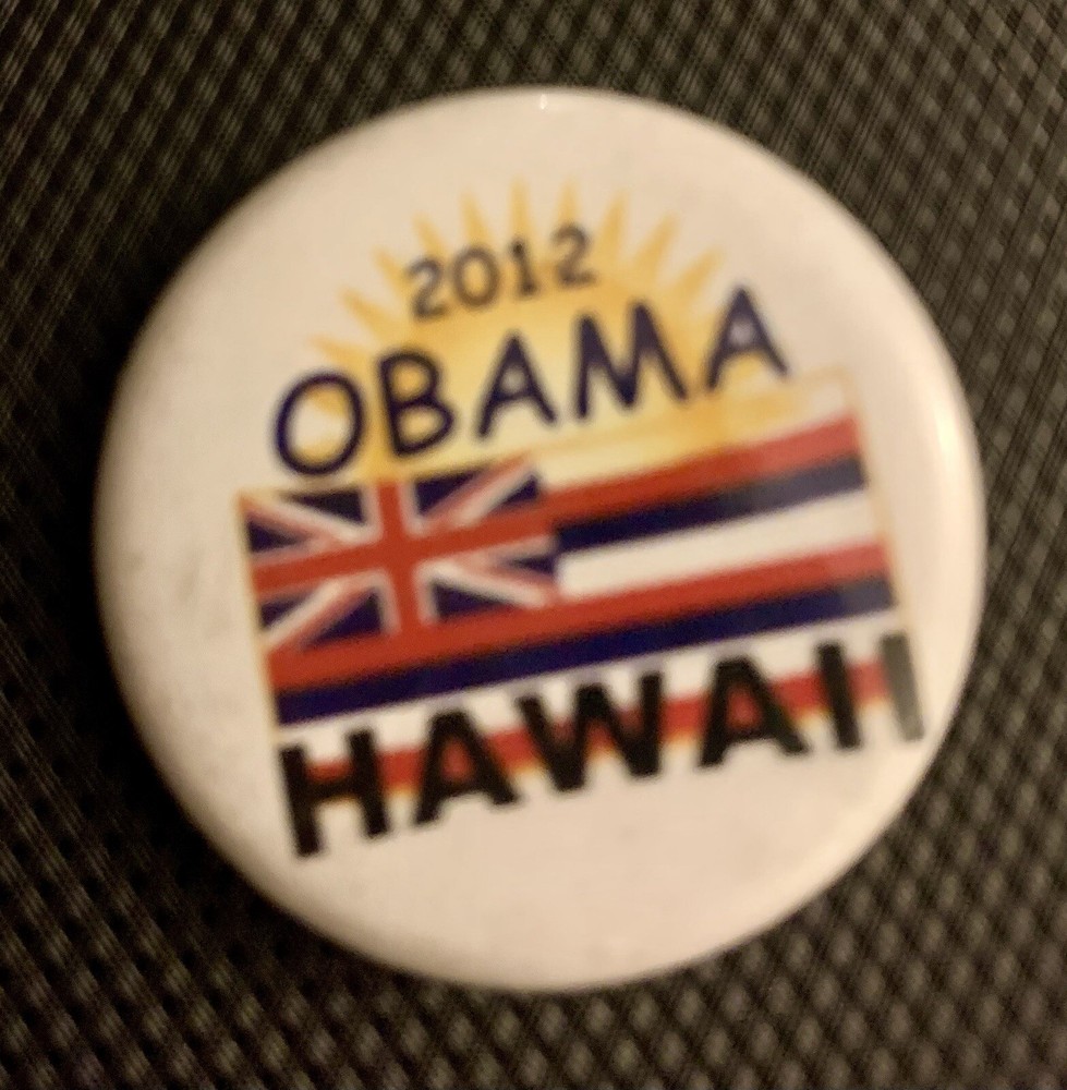 2008 Political Campaign Button Pin Barack Obama Hawaii 1 Inch