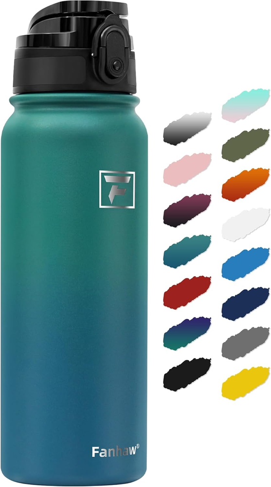 20 Oz Insulated Stainless Steel Water Bottle with Anti-Dust Chug Lid, Leakproof