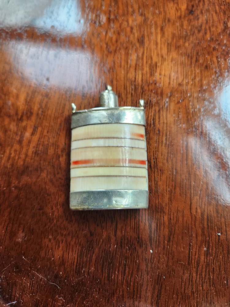 Antique Silver Perfume or Snuff Bottle Pendant Flash Sale-image