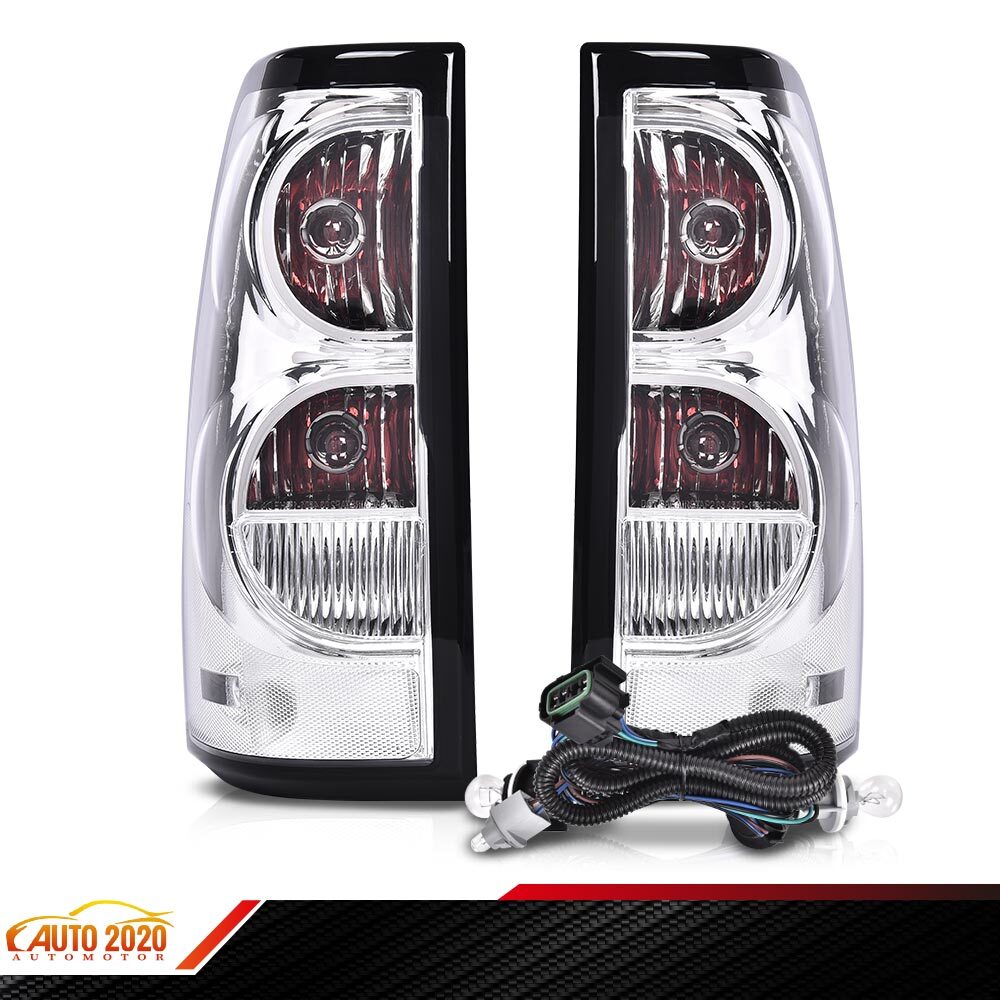 Fit For 2003-2006 Chevy Silverado 1500 2500 3500 HD Clear Tail Lights Brake Lamp