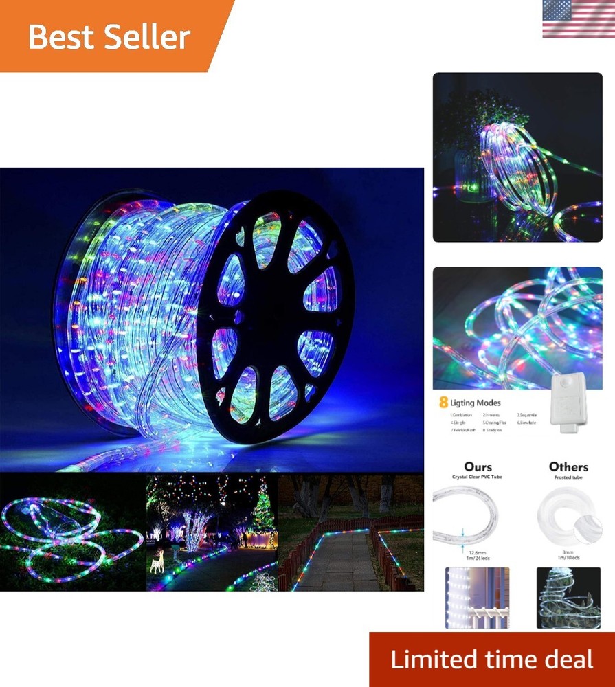 200ft LED Rope Lights Outdoor, 1440 LED Flexible Tube Lights with 8 Modes, Wa...