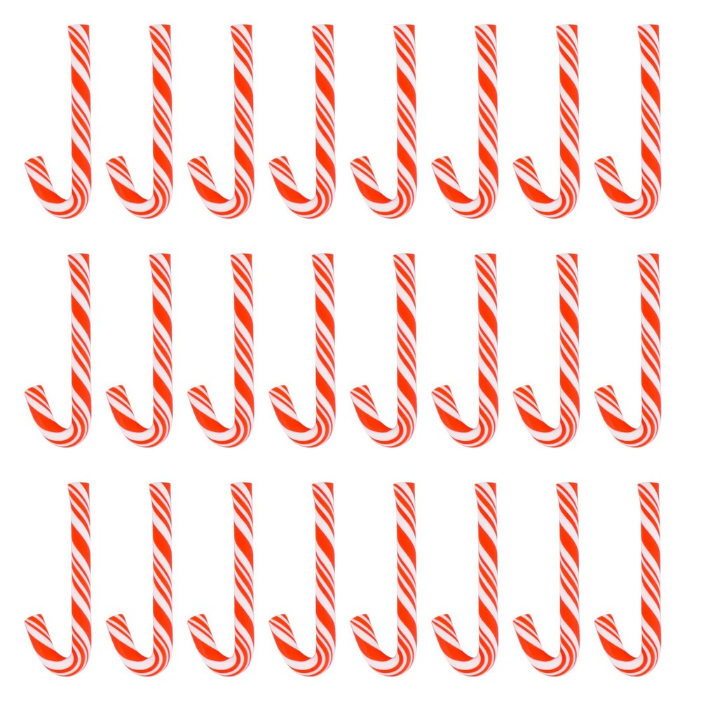 50Pcs Mini Red & White Handmade Christmas Candy Canes Kawaii Food Decor 3539