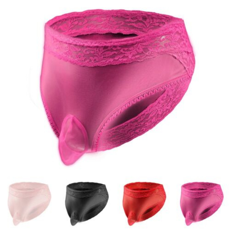 Mens Sissy Pouch Panties Mesh Sheer Lace Briefs For G-String Thongs Underwears