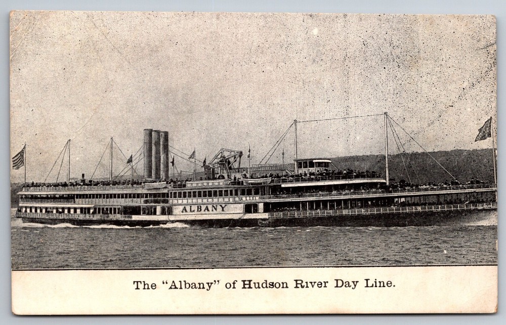 Vintage C1901 Hudson River Day Line Steamer Albany NY Postcard