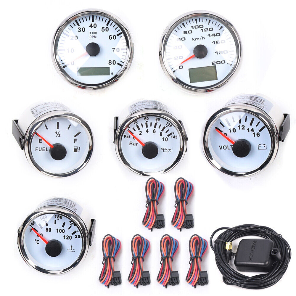 6 Gauge GPS Speedometer Kit for Car, Boat, Truck, Yacht – Waterproof Universal Fit