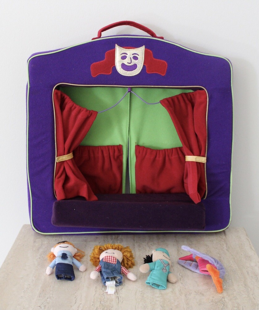 Manhattan Toy Cloth Puppet Theater With Four Finger Puppets