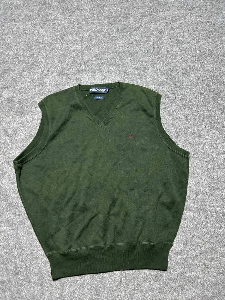 Vintage Polo Golf Ralph Lauren Green Sweater Vest Size Large