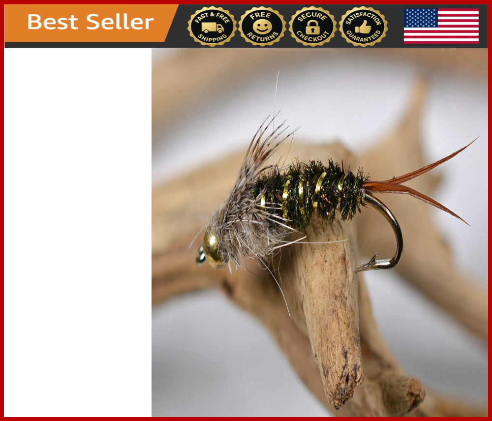 Tungsten Bead Stonefly Nymph Flies 1 Dozen with Mustad Hooks for Fly Fishing