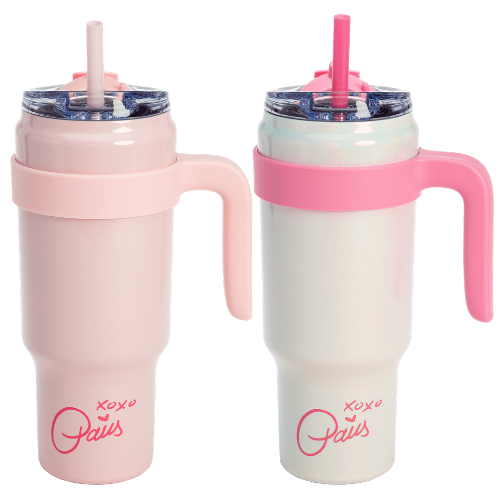 Paris Hilton 40oz Rainbow White & Pink Stainless Steel Tumbler Set