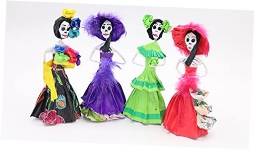 Mexican Catrina 4-Piece Set for Halloween and Day of the Dead Decor