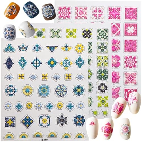 Bohemia 5D Embossed Self-Adhesive Nail Art Stickers for Stunning Designs