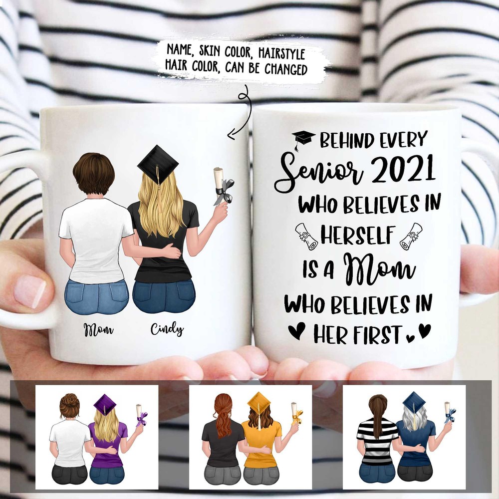 Behind Every Senior Graduation Is A Mom Coffee Mug Happy Graduation Mug Custom