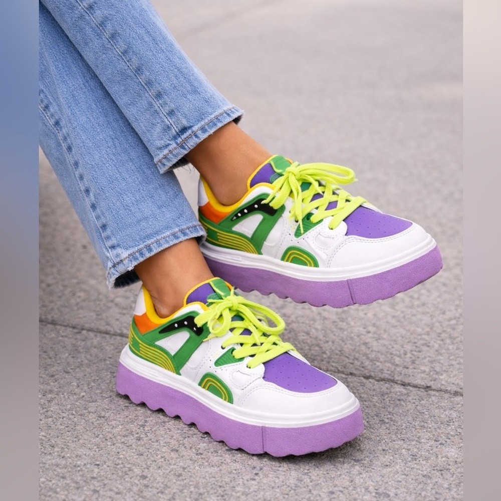 Forever Link Women's Multicolored Chunky Platform Sneakers Size 9 NWT