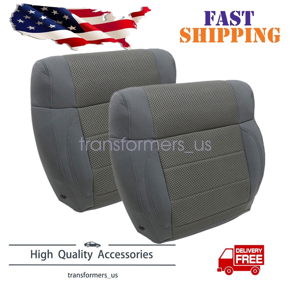 2x For 2007 Jeep Wrangler Rubicon Driver & Passenger Bottom Cloth Seat Cover