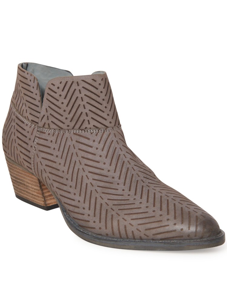 CHARLES BY CHARLES DAVID Womens Gray Zander Almond Toe Leather Booties 5.5 M
