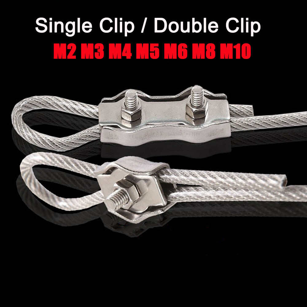 Wire Rope Collet 304 Stainless Steel Cable Single Clamp M2~M10 Double Head Clamp
