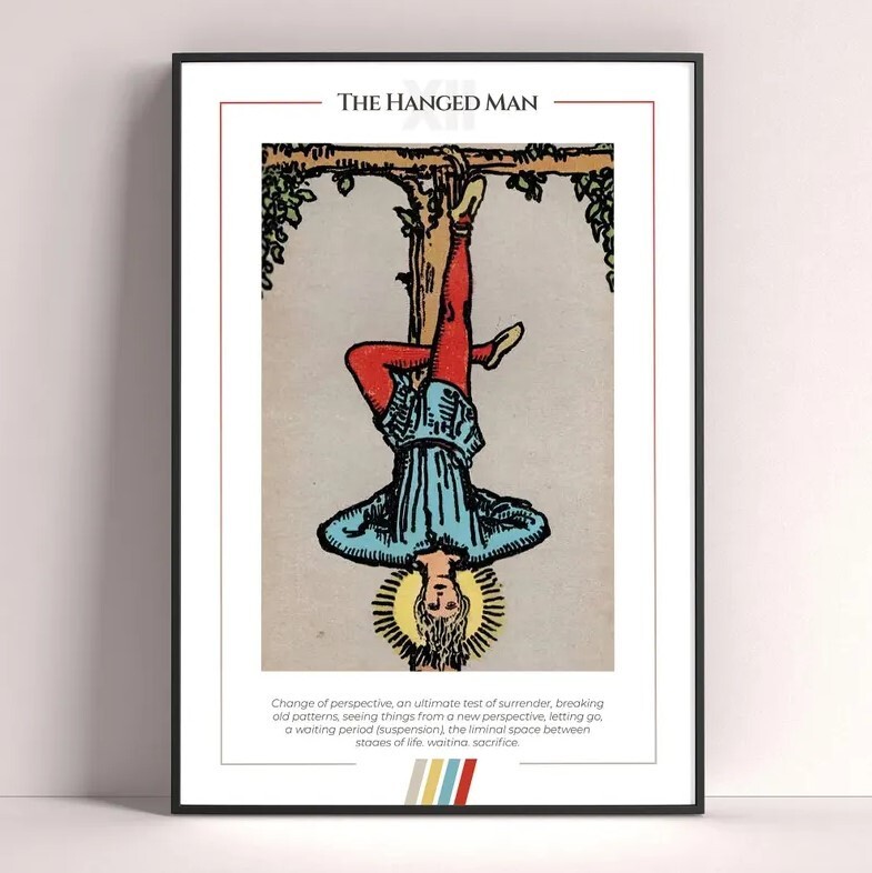 Hanged Man Tarot Card Art Print Digital Download Poster