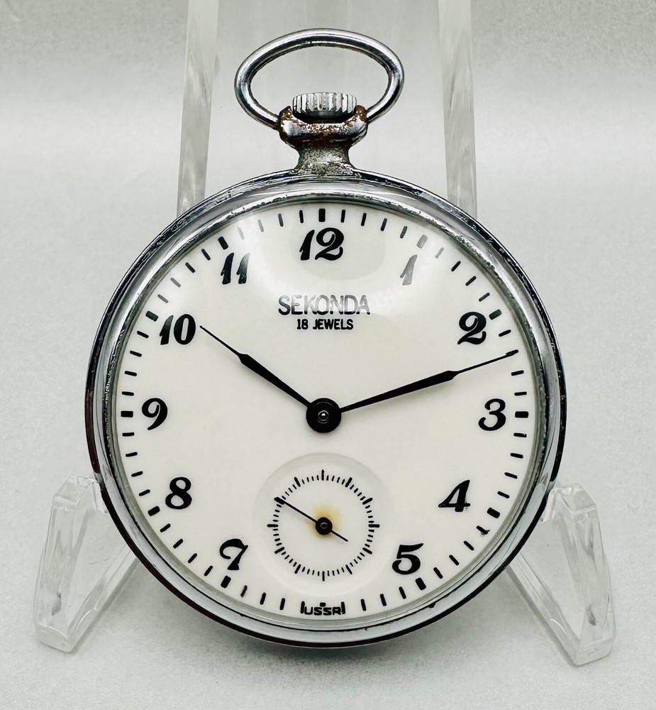 Vintage Sekonda 18 Jewels Pocket Watch – USSR Made – Working – 3602 Movement