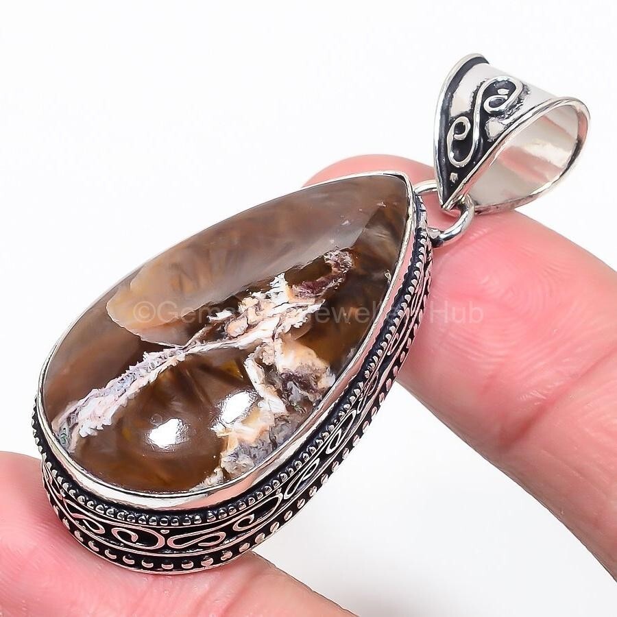 Christmas Sale boulder opal Gemstone Engagement Pendant Jewelry Sterling Silver-image