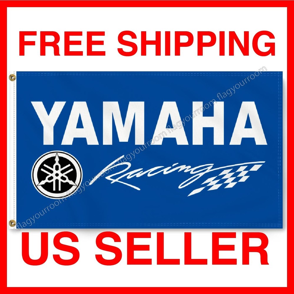 Yamaha Motorcycle 3x5FT Banner Racing Motocross Show Flag Garage Wall Decor Sign