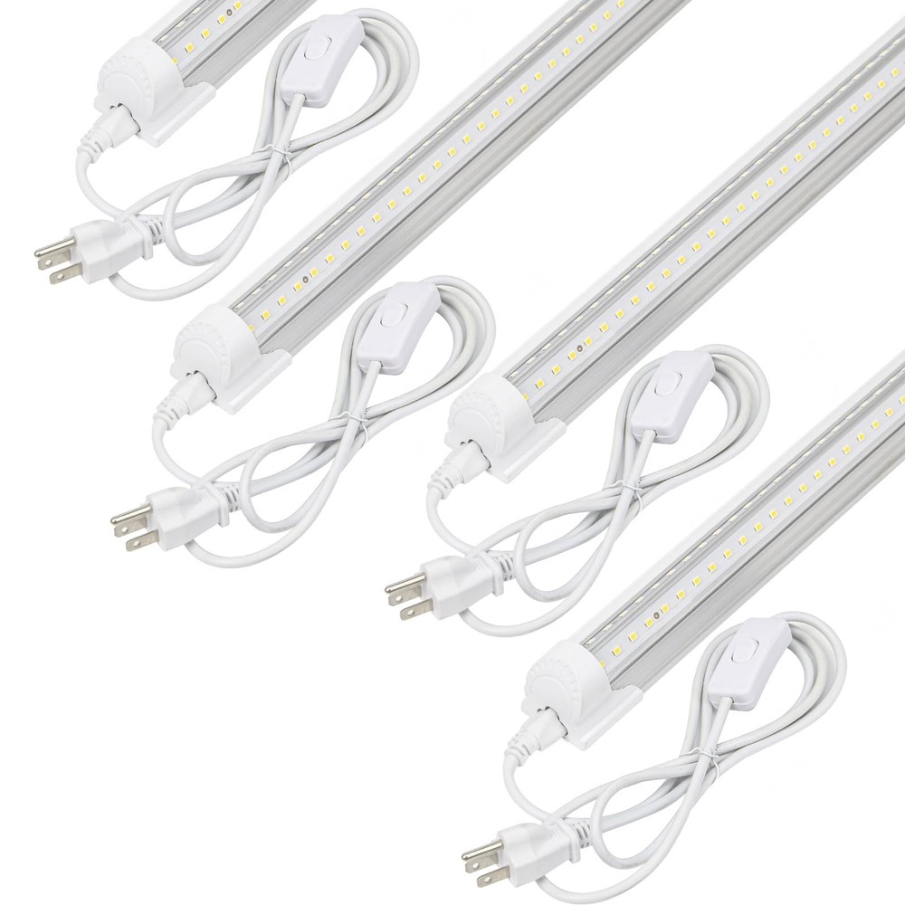 4Pack LED Shop Light 2FT,V Shape Integrated T8 LED Tube Light,3000LM,20W,5000...