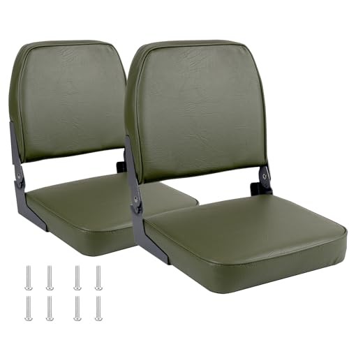 Boat Seats 2 Pack,Folding Low Back Bass Boat Seat,Pair Seats for Jon Fishing