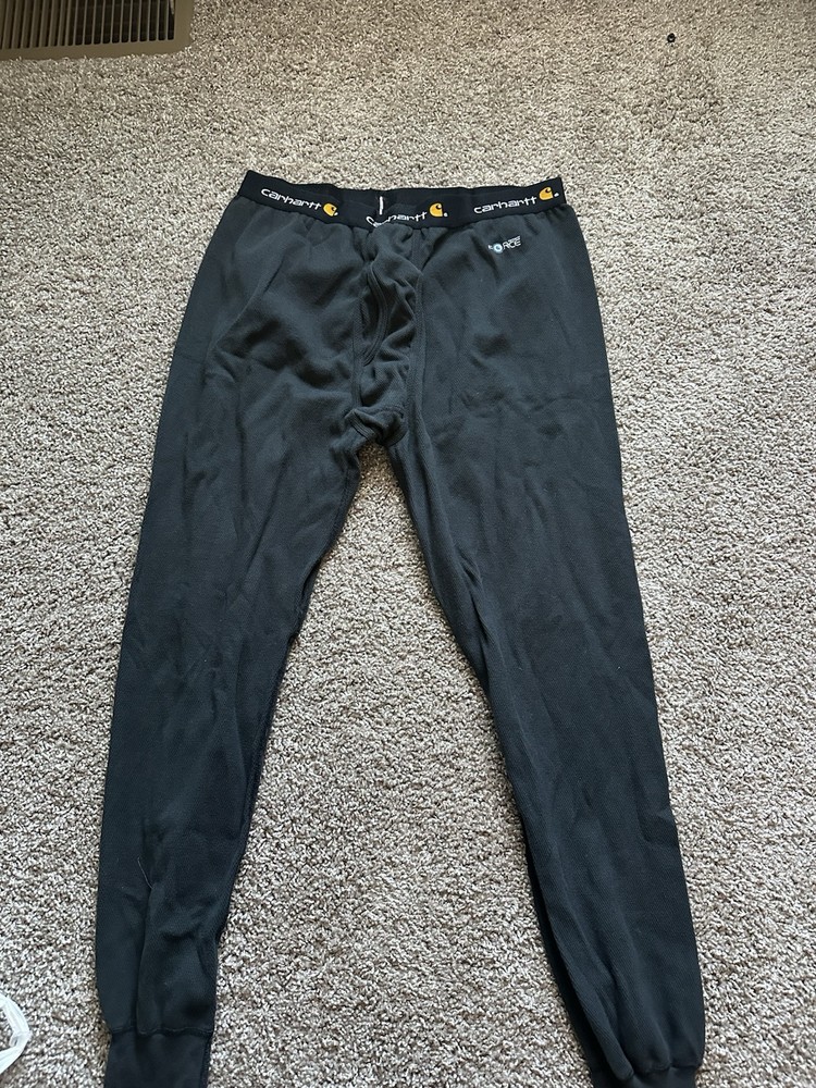 Carhartt Mens Black Thermal Long Johns Base Layer Warm Underwear Pants