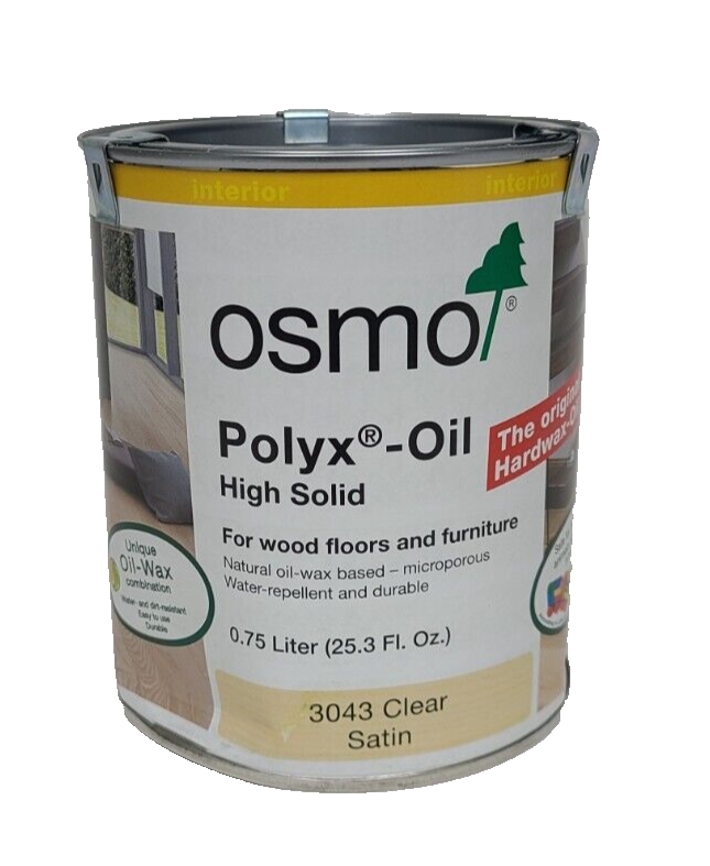 Osmo Polyx Oil Wax Wood Finish 3043 CLEAR SATIN Interior 0.75 L Dented Can