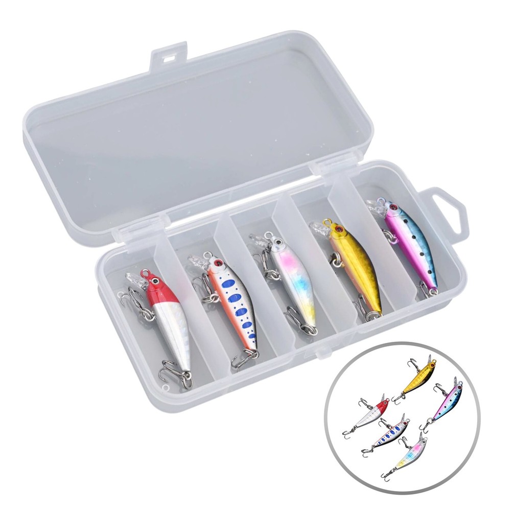 Lure In the Big Ones 5pcs Sinking Minnow Wobblers with 3D Simulated Eyes