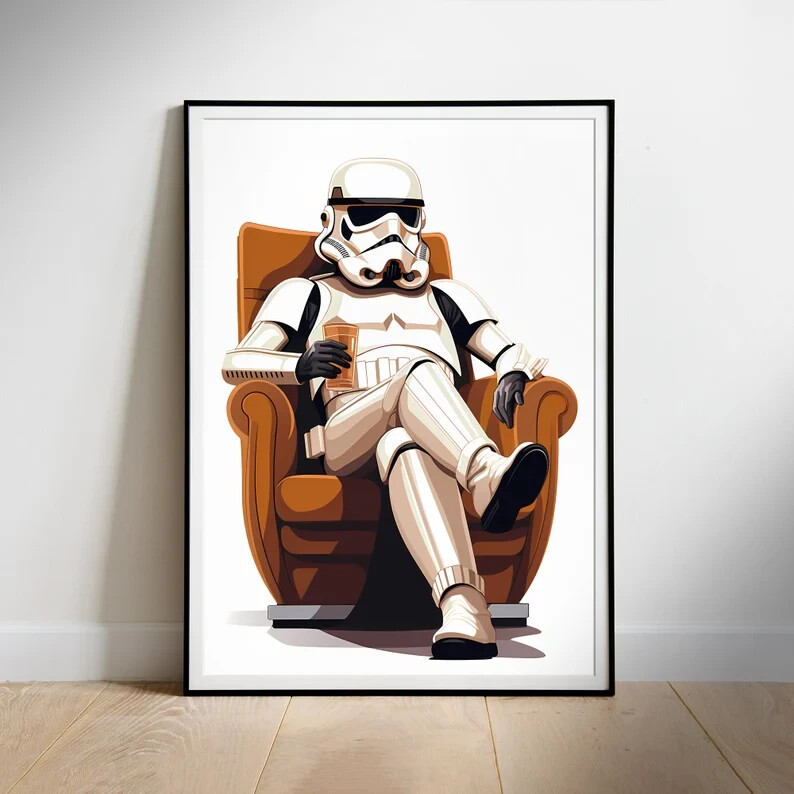 Star Wars Fan Art Coffee Print Movie Poster Instant Download