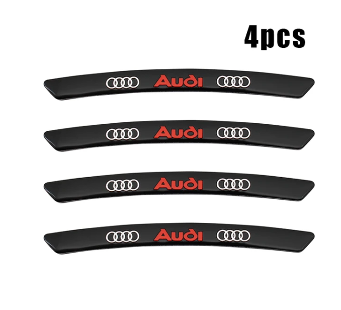 For Audi Wheel Rim Decals 4x9cm Metal Black Stickers New