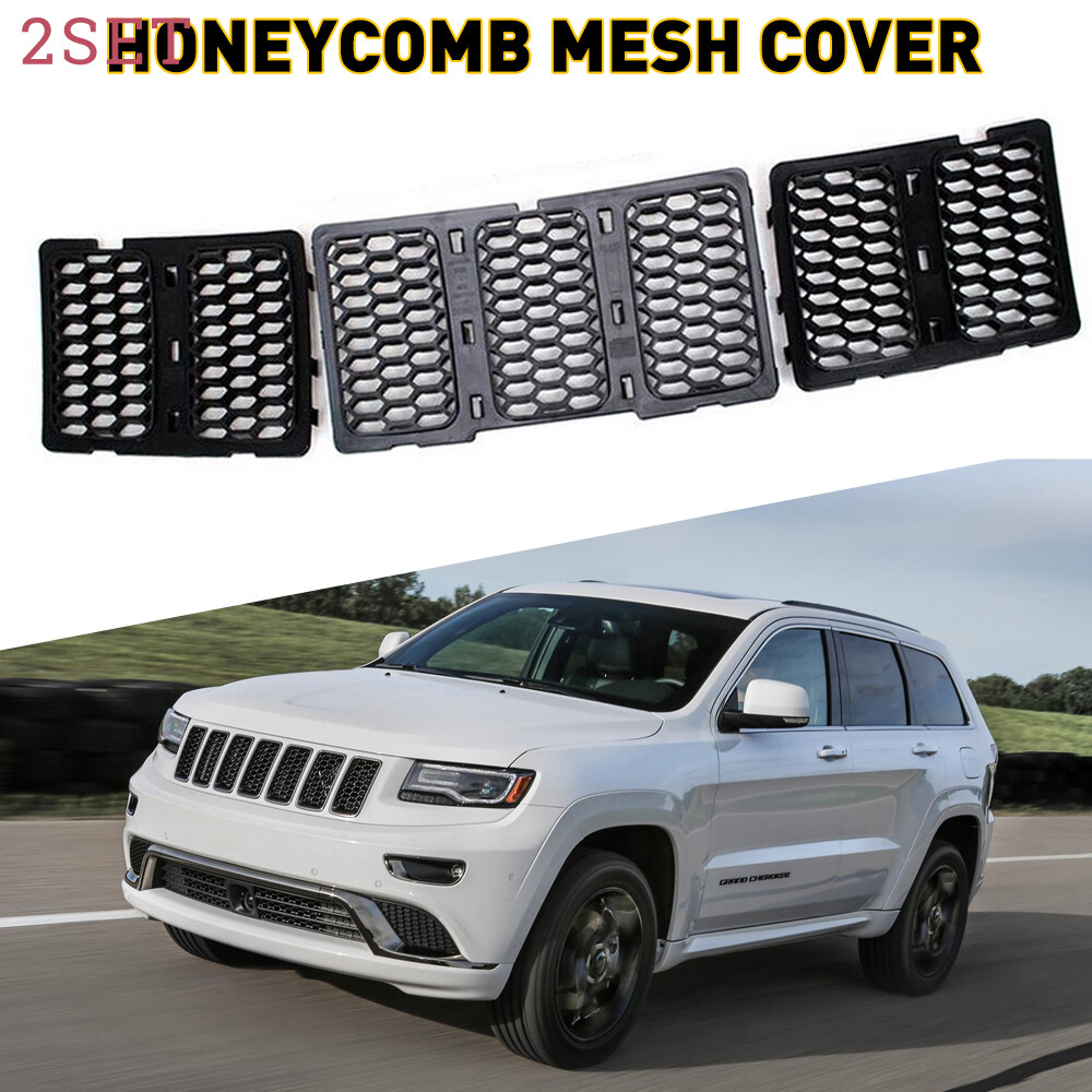 2set Black Mesh Grille Insert Kit Front Grill Cover For Jeep Grand Cherokee 6814