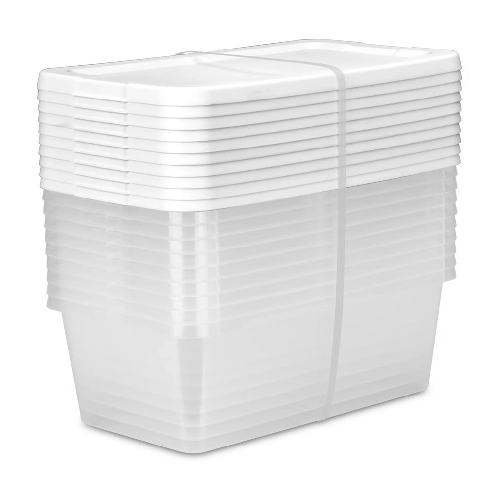10-Pack 6QT Clear Plastic Storage Bins with Snap Lids