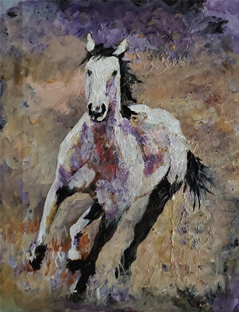 ANDRE DLUHOS Western Horse Equine Equestrian Ranch Original Art Acrylic Painting
