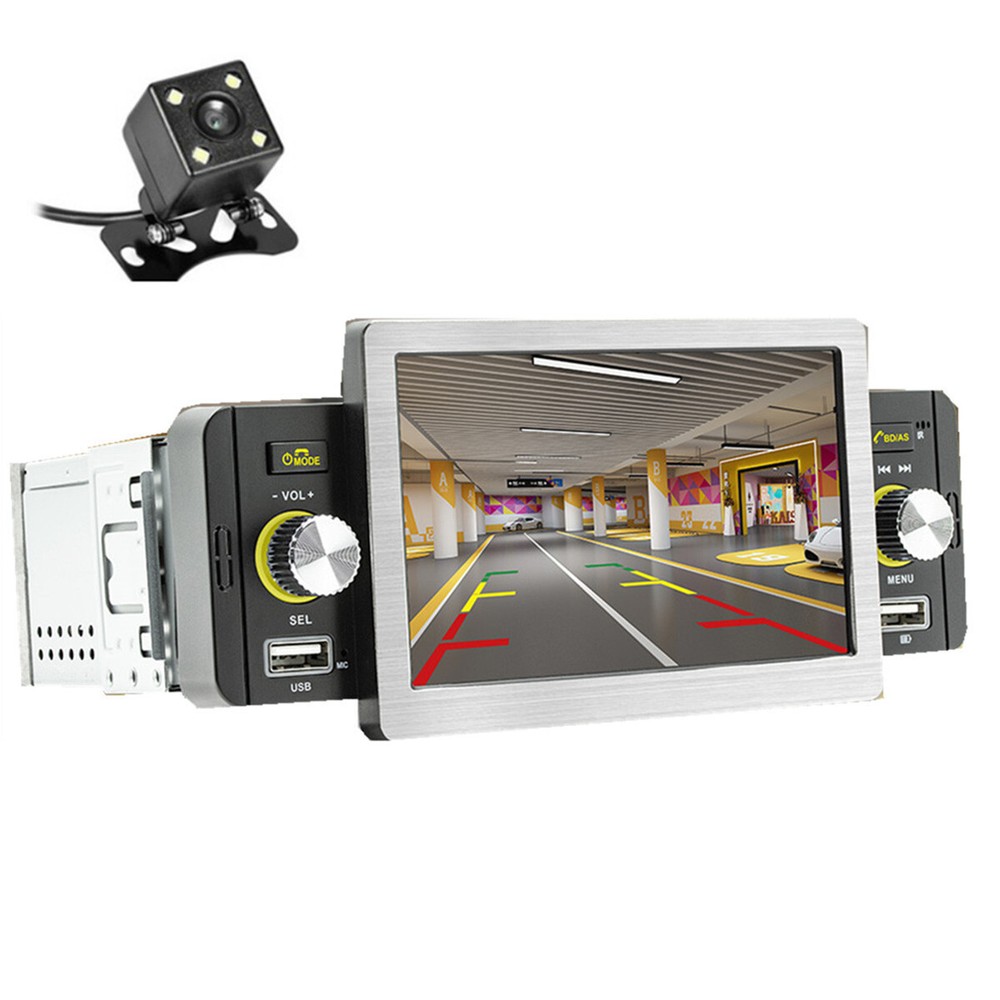 Touch Screen Car Stereo Radio 1 Din BT MP5 Player For CarPlay USB W/Rear Camera