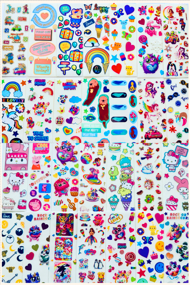 25+ New Sticker Sheets | Wholesale Stickers Lot | Mixed Themes 4 All Occasions