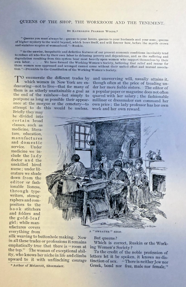 1890 Women Workers of Tenements and Sweatshops