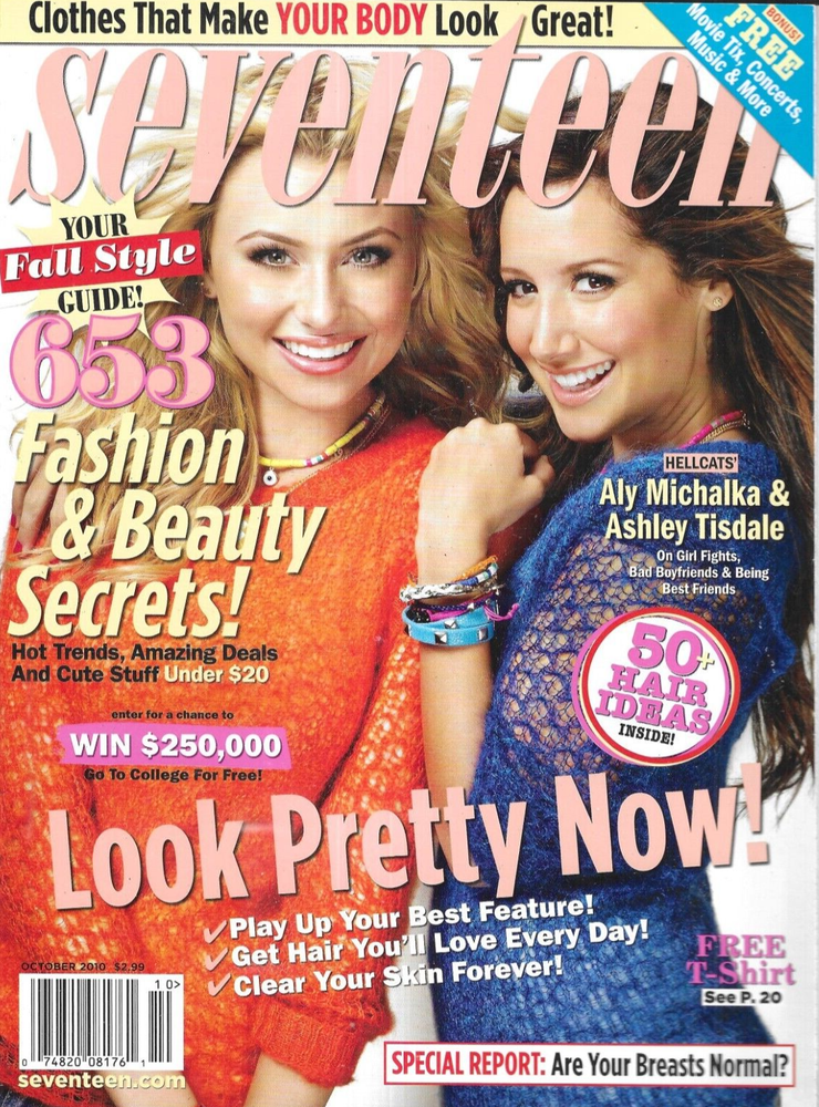 Seventeen Magazine Ashley Tisdale Aly Michalka Fashion Beauty Secrets 2010