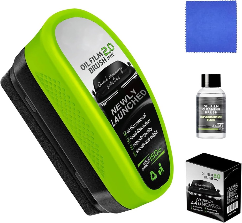 Upgrade 2.0 Auto Oil Film Cleaning Brush for Crystal Clear Car Windows