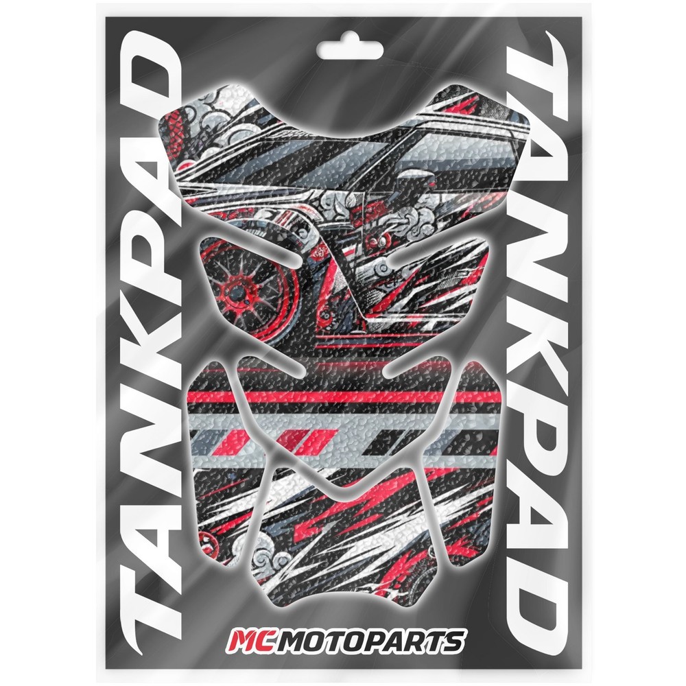 Tank Pad Gas Tank Protection Red Black White Dragon Graphics #111