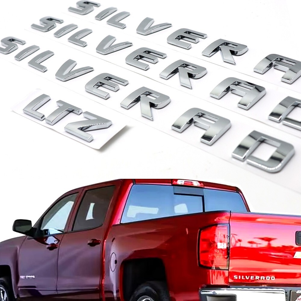 3D Gloss Chrome Tailgate Letters Rear Badge Emblem for Silverado 1500 LTZ