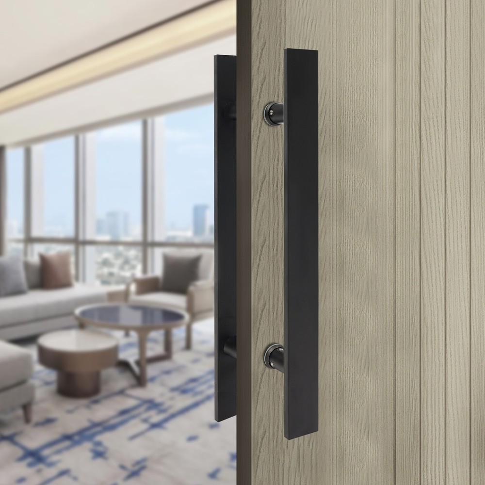 Stainless Steel Double Sided Pull Push Sliding Barn Door Handles Set of 2-image